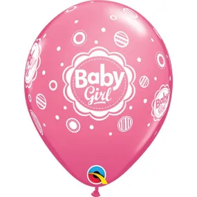 11 inch BABY GIRL DOTS (6 PK)