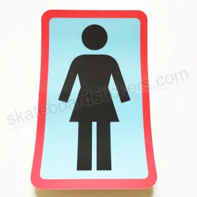 Girl Skateboard Sticker - 15.5 cm high approx