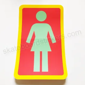 Girl Skateboard Sticker - 15.5 cm high approx