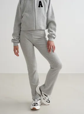 Grey Melange Young Ease Ribbed Pants