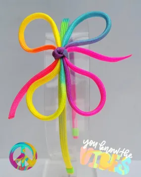 Neon rainbow cord headband