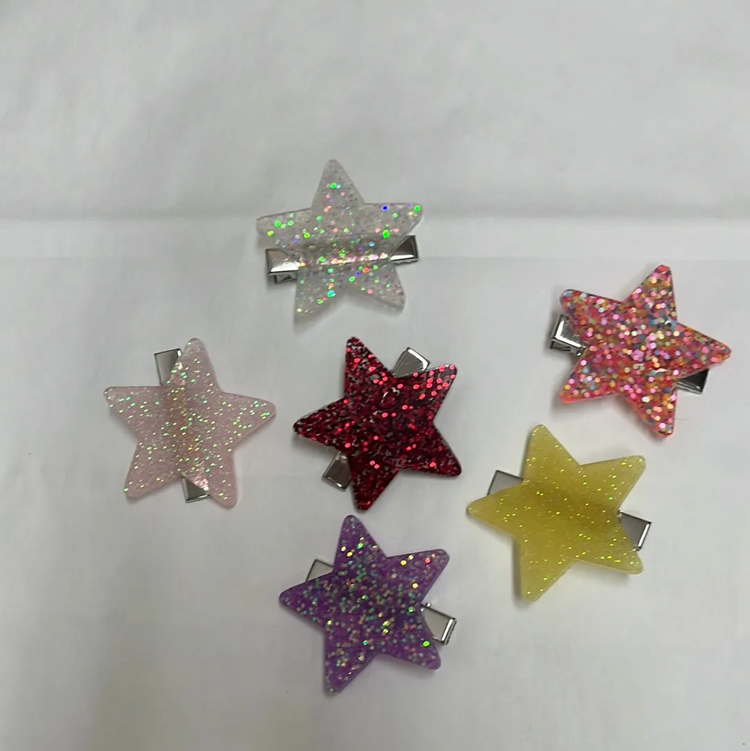 Star resin hair clips